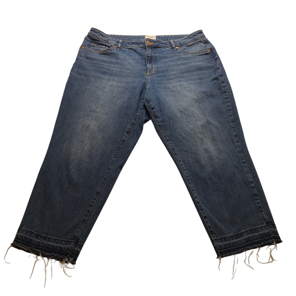 Sonoma Goods For Life Mid Rise Curvy Slim Ankle Jeans Blue Raw‎ Hem Women's 18